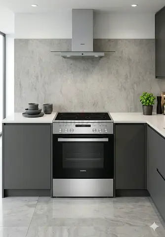 Siemens freestanding electric ceramic 4 hobs stove oven fan cooking range by hvc