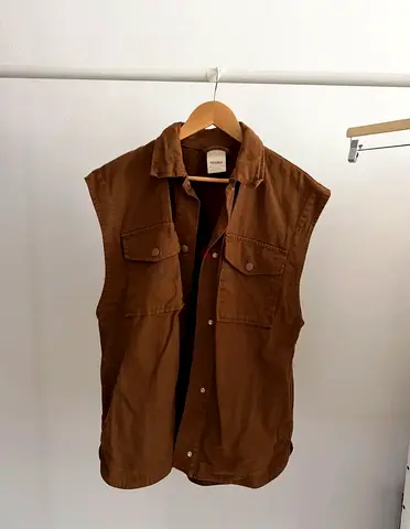 PullBear Oversized Denim Vest - Size S