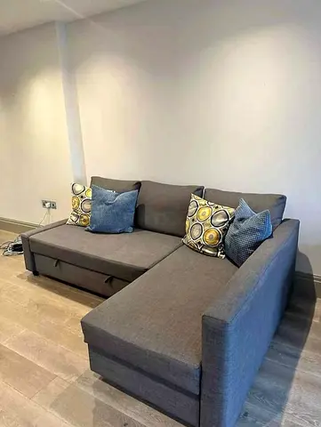 Grey L-shaped Sofa Bed with Storage (Used)