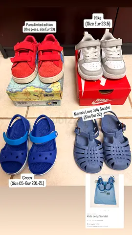 Used toddler (boy) shoes in good condition, handled with love and care 🥰 Take all for 180aed