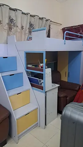 Move Out Sale! Loft kids bed with storage stairs, built-in desk and wardrobe