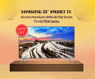 Samsung 55 Inch TV | MU7300 Series 4K UHD Smart TV | Flat Screen | HDR | Smart TV