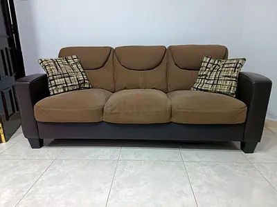 Comfortable Brown 3-Seater Sofa + CUSHIONS FREE (Selling Quick)
