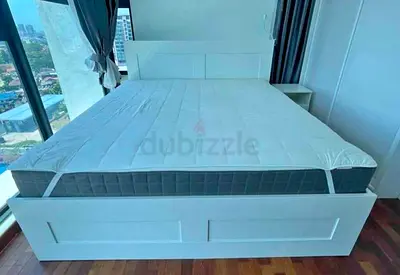 IKEA brimnes bed with mattress queen size bed