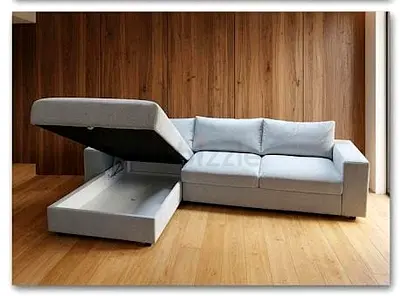 Vimle Light grey L-shaped sectional sofa bed with storage chaise