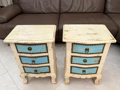 Solid wood vintage design Side tables