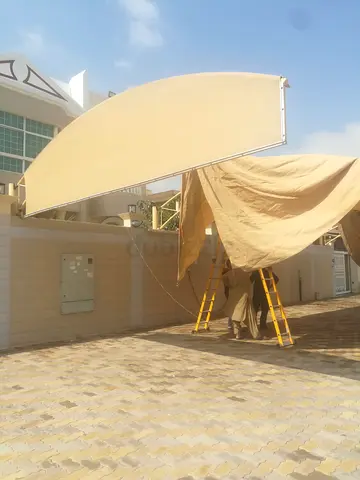 Beige Outdoor Car Parking Awning / Shade - Good