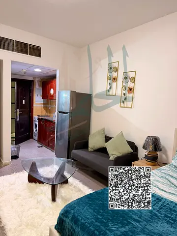 For monthly rent: fully furnished studio including all bills, located in Tulip Inn Tower on Ajman Corniche.