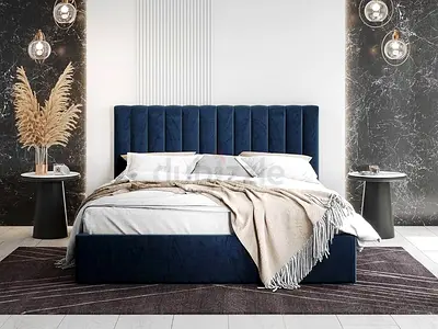 Stylish Navy Blue queen size bed with medical mattress strong Good Quality
