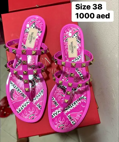 Authentic Valentino rockstudd rubber slipper size 38