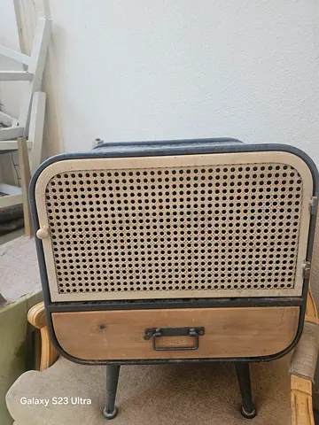 1 Rattan-front nightstand with storage drawer