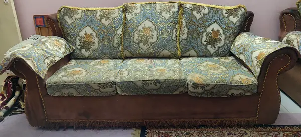 My 3-seater and 2-seater patterned fabric sofa with cushions