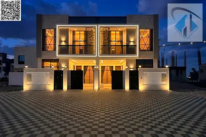 Villa for sale in Al Yasmin area, including registration and ownership fees. Large setback in front of the villa. Modern design, close to all services