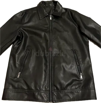 Unisex Black Leather Jacket (Used Once)