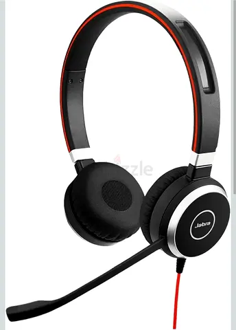 My Jabra Evolve 40 wired on-ear headset with boom mic — good condition