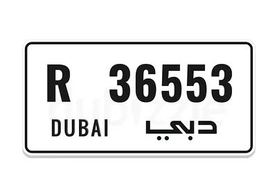 Dubai Plate Number Unique Code R 3 655 3