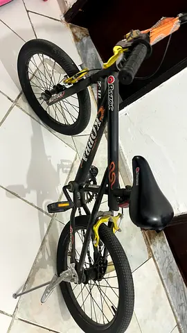 Black BMX-style bike — used, ride-ready for kids