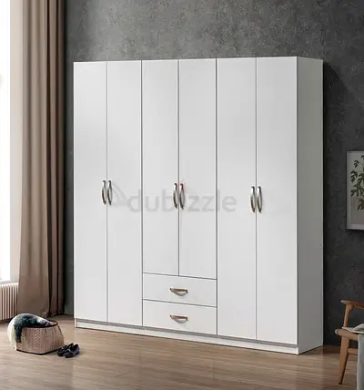 Urgent Selling White 6-Door Wardrobe