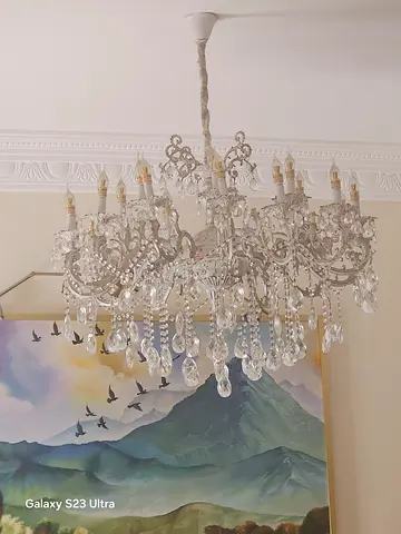 A Pair of Large Clear Crystal Chandelier - Excellent Condition