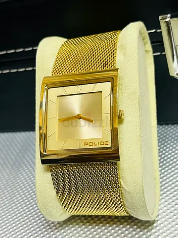 Police gold mesh watch - excellent condition