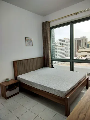 Bedroom set including Wooden Bed Frame with Mattress and two Nightstands