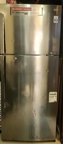Move out Sale! LG stainless steel top-freezer refrigerator (double door) - used