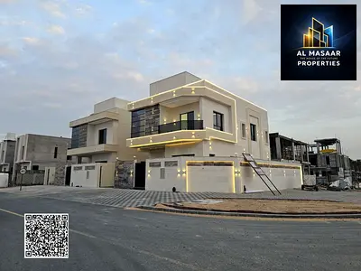 Corner villa on two streets for sale, registration fees included – 5 master bedrooms | Large setback | Prime location near the mosque – Ajman
