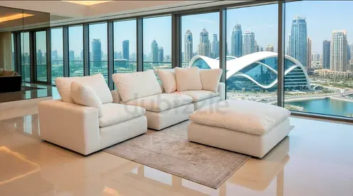 Marina home feather 🪶 filled modular sofa with footstool