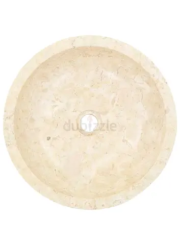 Round Beige Marble Countertop Basin - Brand new