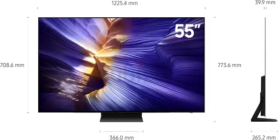 Samsung 55 Inch OLED TV, S90F, 4K, NQ4 AI Gen3 Processor, 4K AI Upscaling Pro, OLED HDR+, Motion Xce