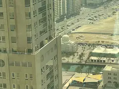 1BR master, living room, open view in Al Khan Corniche, free parking, 1 month free, gym &amp; pool, 