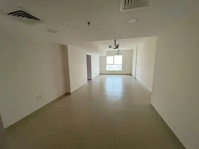 Sea view | free AC, parking, gym & pool | 2BR hall, 2 balconies, laundry, 2 baths | prime location on Khalid Lagoon