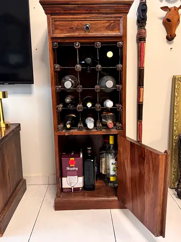 Solid Wood Compact Bar / Wine Cabinet