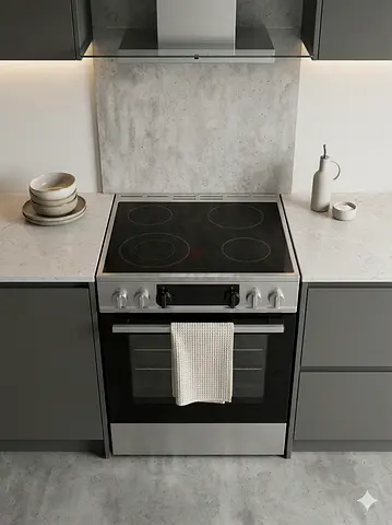 Gorenje latest model full electric ceramic 4 hobs stove oven fan cooking range 60cm  by hvc