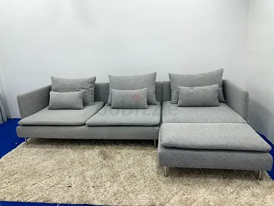 IKEA light gray color lshape sofa