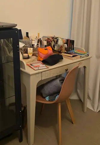 Compact IKEA beige study desk