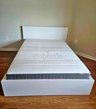 IKEA malam bed with mattress queen size bed