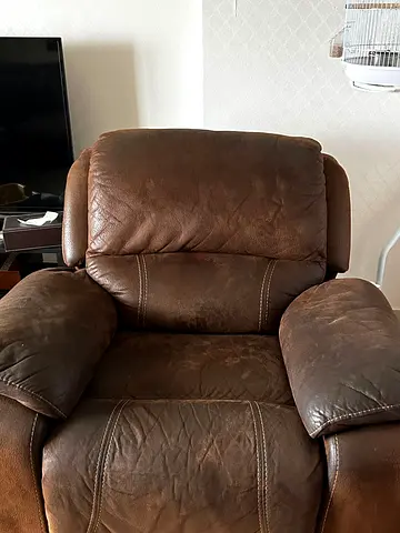 My brown leather recliner armchair - used