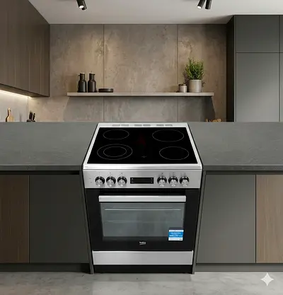 BEKO Electric ceramic 4 hob with oven fan 60x60 (freestanding) - working condition by hvc