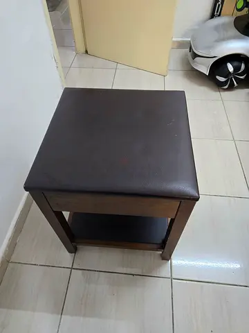 Stylish Brown Leather side table (2 Pieces)