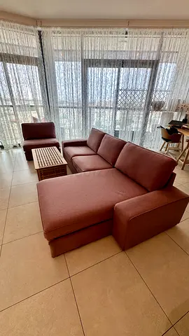 3-seater L-shaped Sofa Set with Single Sofa Bed and Coffee Table/storage box