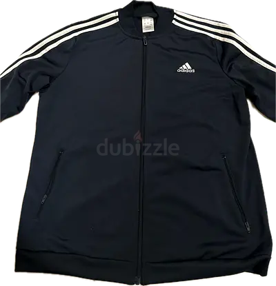 Adidas Navy Track Lightweight Jacket With The Classic Three Stripes