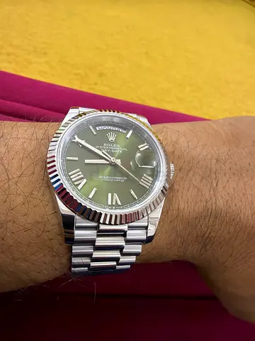 Rolex Daydate 40 with Green Dial Platinum superclone 1:1