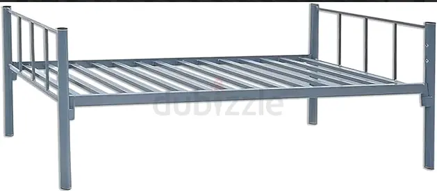 Single Steel Bed with Mattres  Wooden Board