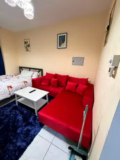 Furnished studio apartment for rent in Al Jurf 2 area, near Ajman Court and University. Clean and we