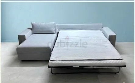 Vimle My light grey L-shaped sectional sofa with pull-out bed