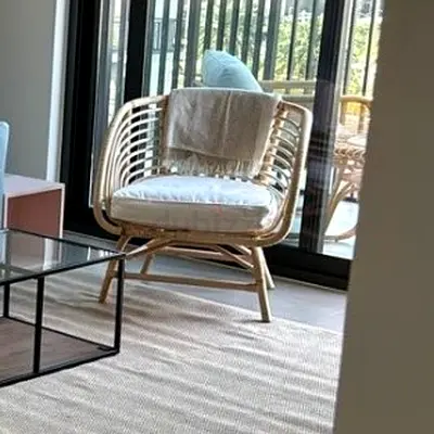 IKEA Buskbo Rattan Armchair with Cushion