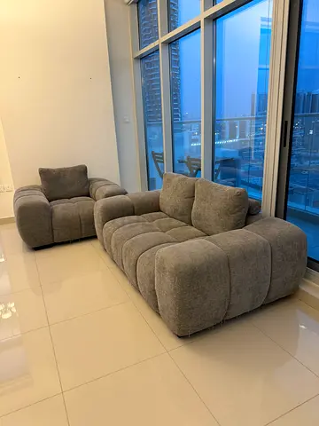 Comfy grey sofa and one seater for give away