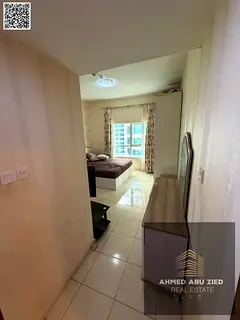 Furnished one bedroom with sea view for rent in Orient Towers Ajman, balcony, 2 bathrooms, gym, pool