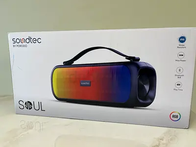 Soundtec soul black speaker , bluetooth , water Resistant , not opened for sale
